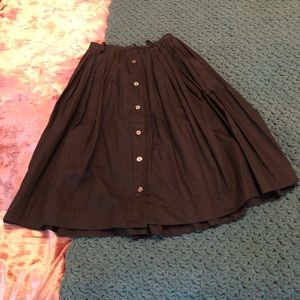Vintage A-line pleated black skirt